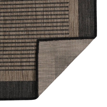 vidaXL Alfombra de exterior de tejido plano marrón oscuro 120x170 cm