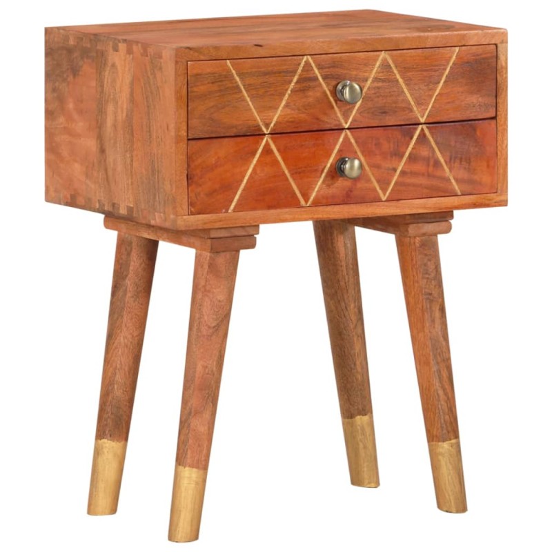 vidaXL Mesita de noche de madera maciza de mango 43x30x58 cm vidaXL Mesita de noche de madera maciza de mango 43x30x58 cm