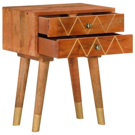 vidaXL Mesita de noche de madera maciza de mango 43x30x58 cm