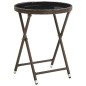 vidaXL Mesa de centro ratán sintético y vidrio templado marrón 60 cm vidaXL Mesa de centro ratán sintético y vidrio templado marrón 60 cm