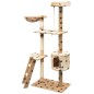 vidaXL Rascador para gatos poste rascador de sisal 150cm huellas beige vidaXL Rascador para gatos poste rascador de sisal 150cm huellas beige