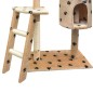 vidaXL Rascador para gatos poste rascador de sisal 150cm huellas beige vidaXL Rascador para gatos poste rascador de sisal 150cm huellas beige