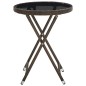 vidaXL Mesa de centro ratán sintético y vidrio templado marrón 60 cm vidaXL Mesa de centro ratán sintético y vidrio templado marrón 60 cm