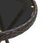 vidaXL Mesa de centro ratán sintético y vidrio templado marrón 60 cm vidaXL Mesa de centro ratán sintético y vidrio templado marrón 60 cm
