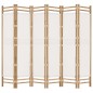 vidaXL Biombo plegable de 6 paneles bambú y lona 240 cm vidaXL Biombo plegable de 6 paneles bambú y lona 240 cm