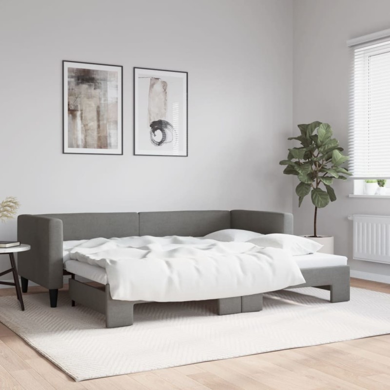 vidaXL Sofá cama nido tela gris oscuro 80x200 cm vidaXL Sofá cama nido tela gris oscuro 80x200 cm