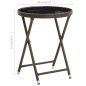 vidaXL Mesa de centro ratán sintético y vidrio templado marrón 60 cm vidaXL Mesa de centro ratán sintético y vidrio templado marrón 60 cm