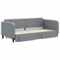 vidaXL Sofá cama nido con cajones tela gris claro 90x200 cm vidaXL Sofá cama nido con cajones tela gris claro 90x200 cm