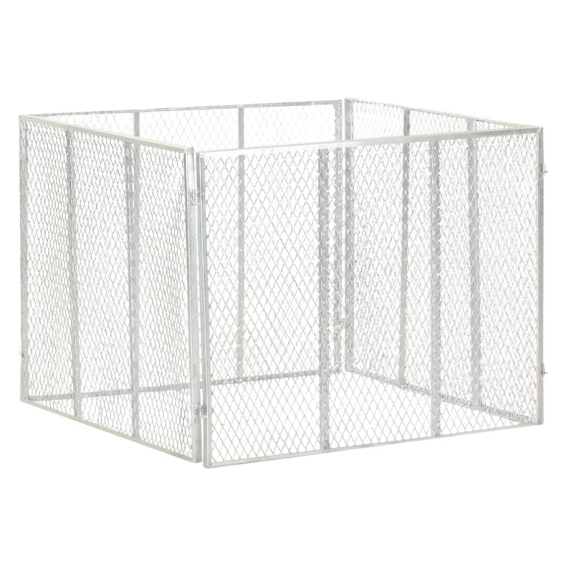 vidaXL Compostador de jardín hierro galvanizado 100x100x77 cm vidaXL Compostador de jardín hierro galvanizado 100x100x77 cm