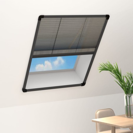 vidaXL Mosquitera plisada para ventanas aluminio antracita 80x100cm