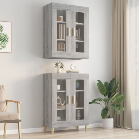 vidaXL Armario de pared colgante gris Sonoma 69,5x34x90 cm