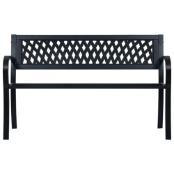 vidaXL Banco de jardín acero negro 120 cm