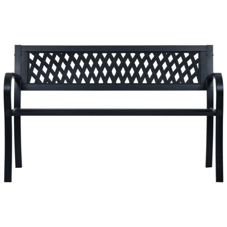 vidaXL Banco de jardín acero negro 120 cm