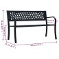 vidaXL Banco de jardín acero negro 120 cm vidaXL Banco de jardín acero negro 120 cm