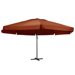vidaXL Sombrilla de jardín con palo de aluminio terracota 600 cm 