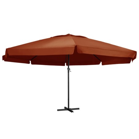 vidaXL Sombrilla de jardín con palo de aluminio terracota 600 cm 