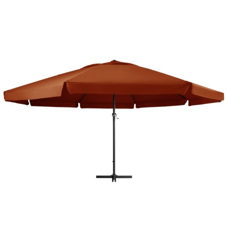 vidaXL Sombrilla de jardín con palo de aluminio terracota 600 cm 