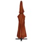 vidaXL Sombrilla de jardín con palo de aluminio terracota 600 cm 