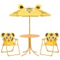 vidaXL Mesa y sillas de jardín infantil 3 pzas con sombrilla amarillo vidaXL Mesa y sillas de jardín infantil 3 pzas con sombrilla amarillo