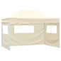 vidaXL Carpa plegable profesional con 3 paredes acero color crema 3x4m vidaXL Carpa plegable profesional con 3 paredes acero color crema 3x4m