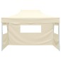 vidaXL Carpa plegable profesional con 3 paredes acero color crema 3x4m vidaXL Carpa plegable profesional con 3 paredes acero color crema 3x4m