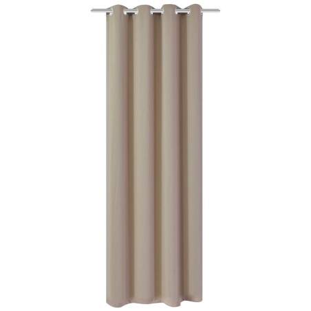 vidaXL Cortina opaca con ojales de metal crema 270x245 cm 