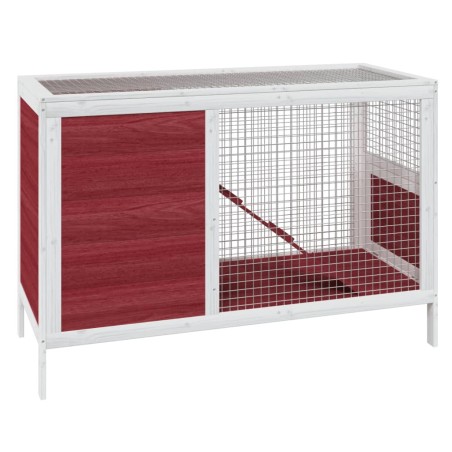 vidaXL Conejera de madera maciza de pino mocha 103x44x69,5 cm
