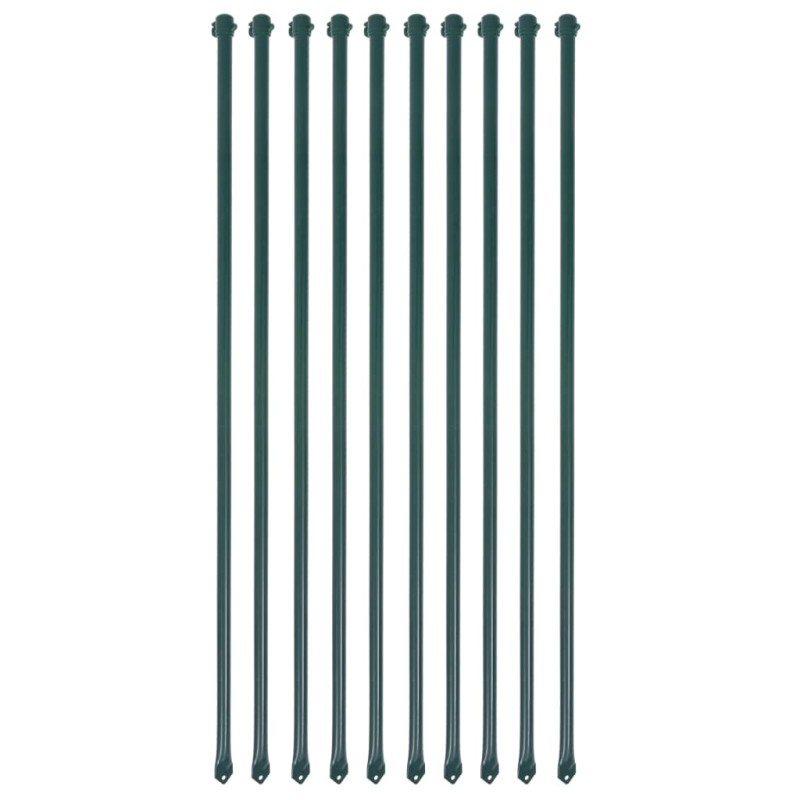 vidaXL Postes de jardín 10 unidades 1 m metal verde vidaXL Postes de jardín 10 unidades 1 m metal verde