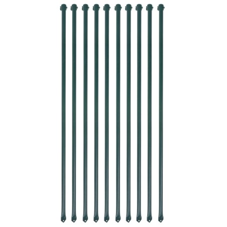 vidaXL Postes de jardín 10 unidades 1 m metal verde