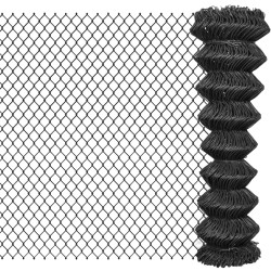 vidaXL Valla de tela metálica acero gris 25x1,5 m