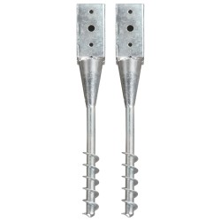 vidaXL Picas de tierra 2 unidades acero galvanizado plateado 7x7x56 cm