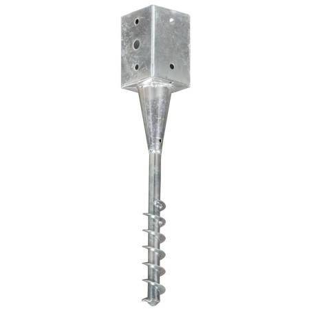 vidaXL Picas de tierra 6 unidades acero galvanizado plateado 9x9x56 cm