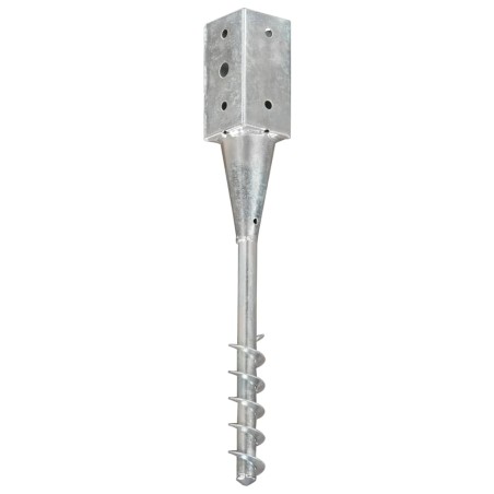 vidaXL Picas de tierra 6 uds acero galvanizado plateado 10x10x57 cm