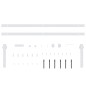 vidaXL Kit mini puerta corredera armario acero carbono blanco 152 cm vidaXL Kit mini puerta corredera armario acero carbono blanco 152 cm