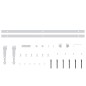vidaXL Kit mini puerta corredera armario acero carbono blanco 122 cm vidaXL Kit mini puerta corredera armario acero carbono blanco 122 cm