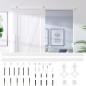 vidaXL Kit herrajes para puertas correderas de acero blanco 183 cm vidaXL Kit herrajes para puertas correderas de acero blanco 183 cm