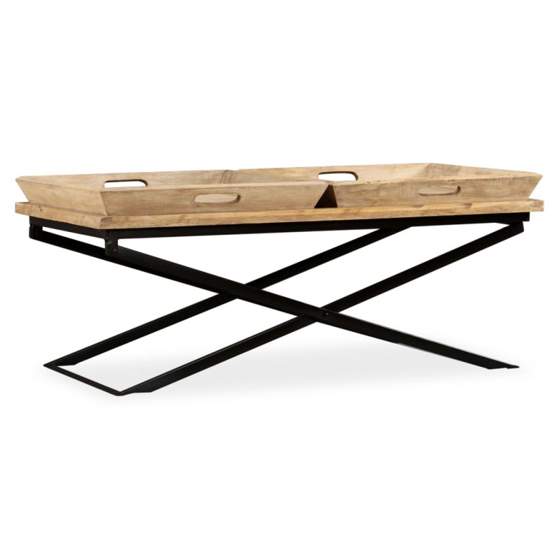vidaXL Mesa de centro de madera de mango maciza 110x55x42 cm vidaXL Mesa de centro de madera de mango maciza 110x55x42 cm