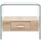 vidaXL Mesa de centro con cajón vidrio templado 50x50x45 cm