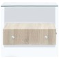 vidaXL Mesa de centro con cajón vidrio templado 50x50x45 cm