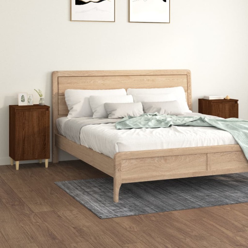 vidaXL Mesitas de noche 2 uds madera color roble marrón 40x35x70 cm vidaXL Mesitas de noche 2 uds madera color roble marrón 40x35x70 cm