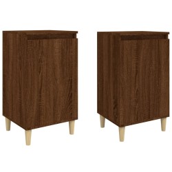 vidaXL Mesitas de noche 2 uds madera color roble marrón 40x35x70 cm