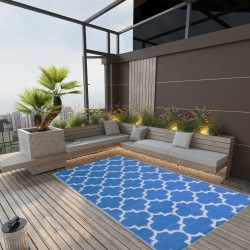 vidaXL Alfombra de exterior PP azul 160x230 cm