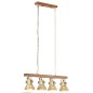 vidaXL Lámpara de techo industrial madera de mango latón E27 vidaXL Lámpara de techo industrial madera de mango latón E27