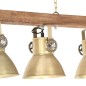 vidaXL Lámpara de techo industrial madera de mango latón E27 vidaXL Lámpara de techo industrial madera de mango latón E27