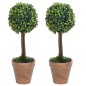 vidaXL Plantas de boj artificial 2 uds forma bola maceta verde 33 cm vidaXL Plantas de boj artificial 2 uds forma bola maceta verde 33 cm