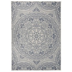 vidaXL Alfombra de exterior de tejido plano rayas azules 200x280 cm