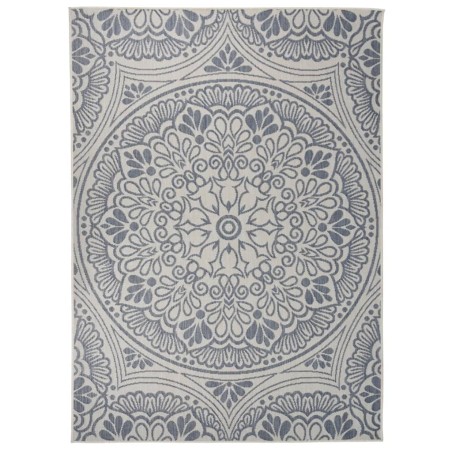 vidaXL Alfombra de exterior de tejido plano rayas azules 200x280 cm