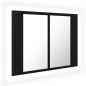 vidaXL Armario espejo de baño con luz LED acrílico negro 60x12x45 cm vidaXL Armario espejo de baño con luz LED acrílico negro 60x12x45 cm
