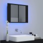 vidaXL Armario espejo de baño con luz LED acrílico negro 60x12x45 cm vidaXL Armario espejo de baño con luz LED acrílico negro 60x12x45 cm