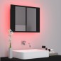 vidaXL Armario espejo de baño con luz LED acrílico negro 60x12x45 cm vidaXL Armario espejo de baño con luz LED acrílico negro 60x12x45 cm